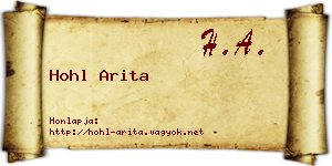 Hohl Arita névjegykártya
